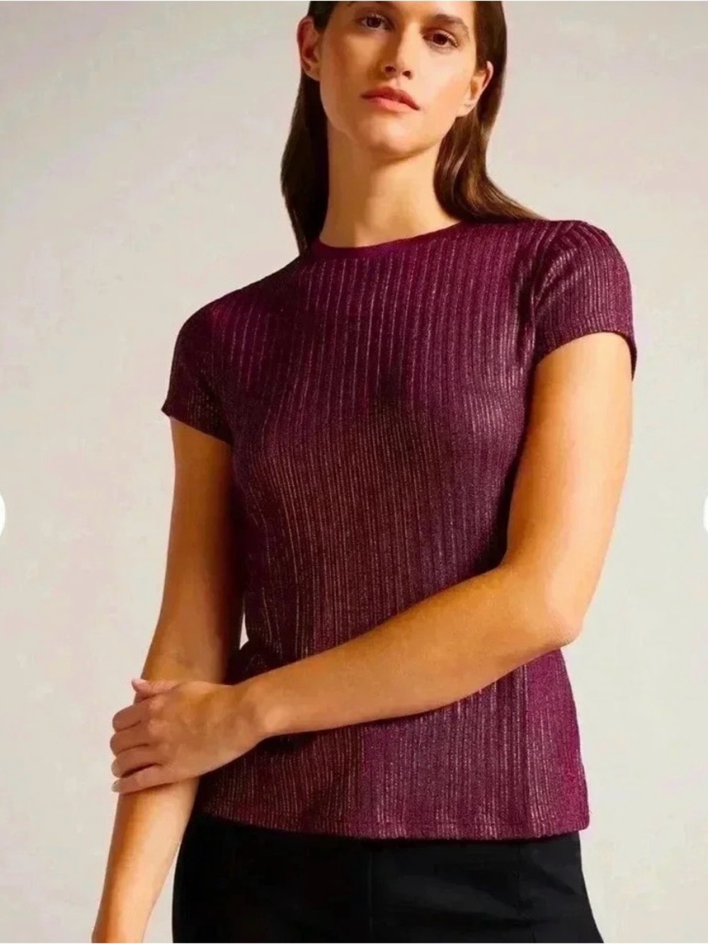 ⭐️FREE SHIPPING⭐️ Ted Baker Katrino Metallic Short Sleeve Crew Neck Tee